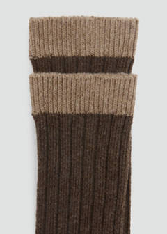 Two-colour cotton socks — Brown 3