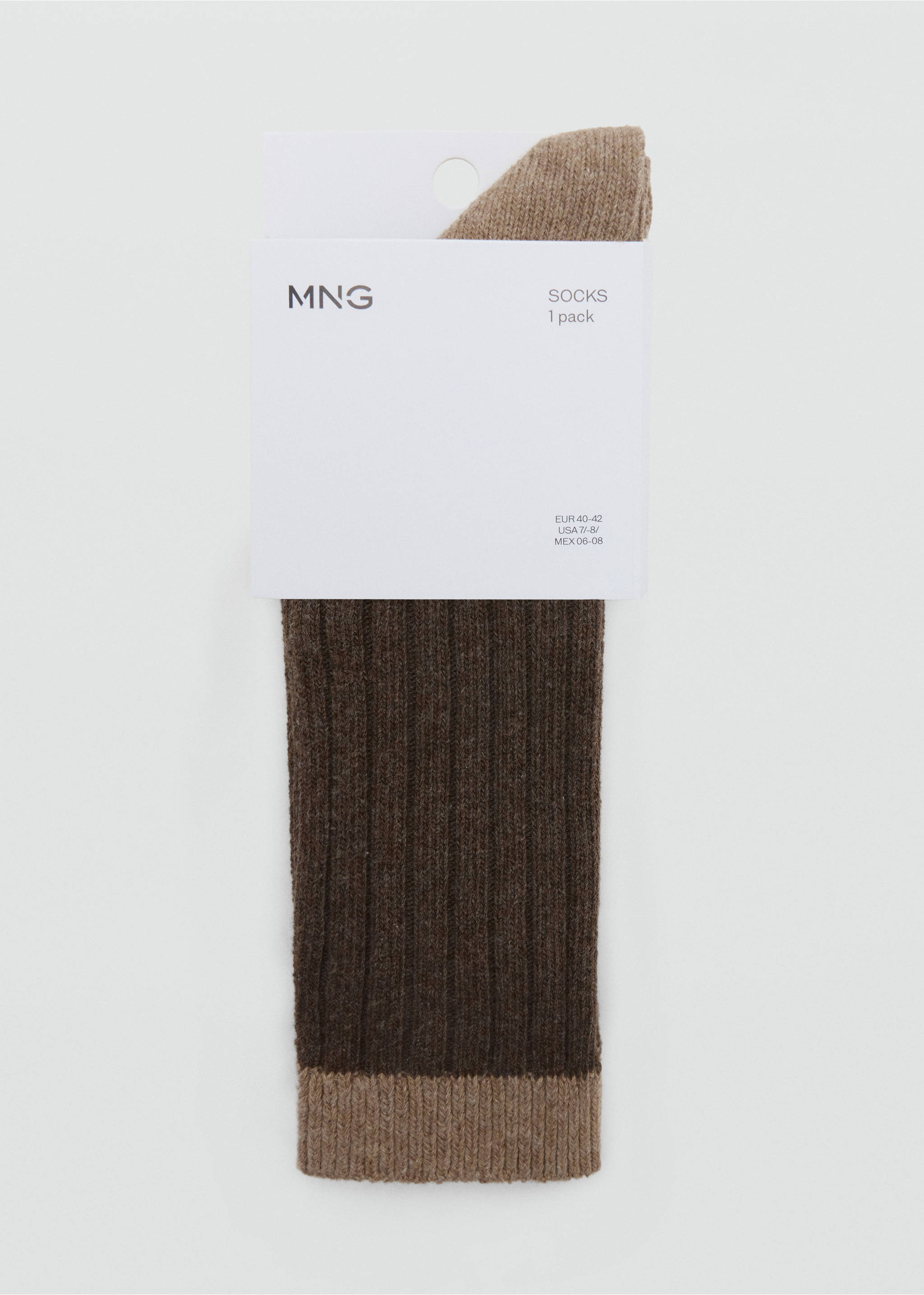 SOCKS DOUBLE - Détail de l'article 0, Marron. Ref: 37086369-00.