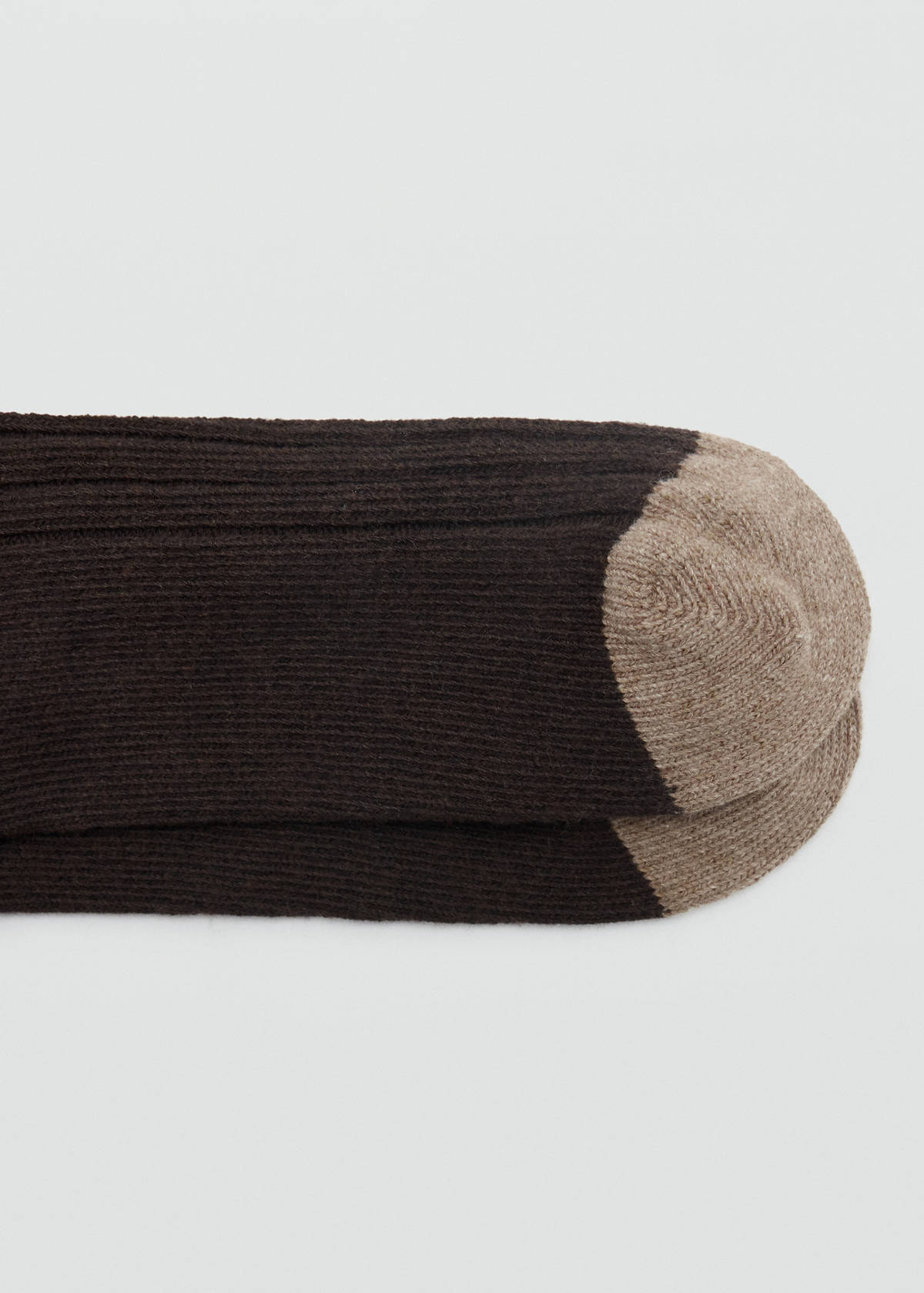 Two-colour cotton socks — Chocolate