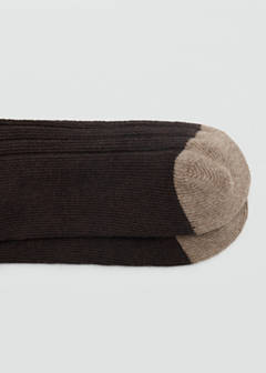 Two-colour cotton socks — Chocolate 2
