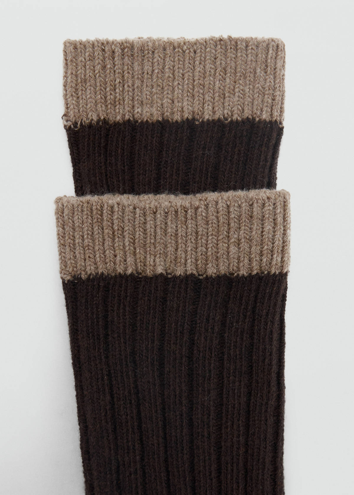 Two-colour cotton socks — Chocolate