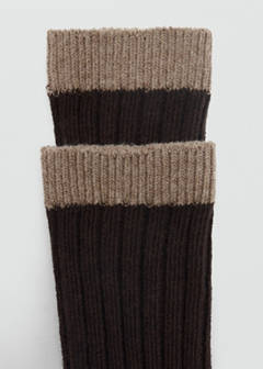 Two-colour cotton socks — Chocolate 3