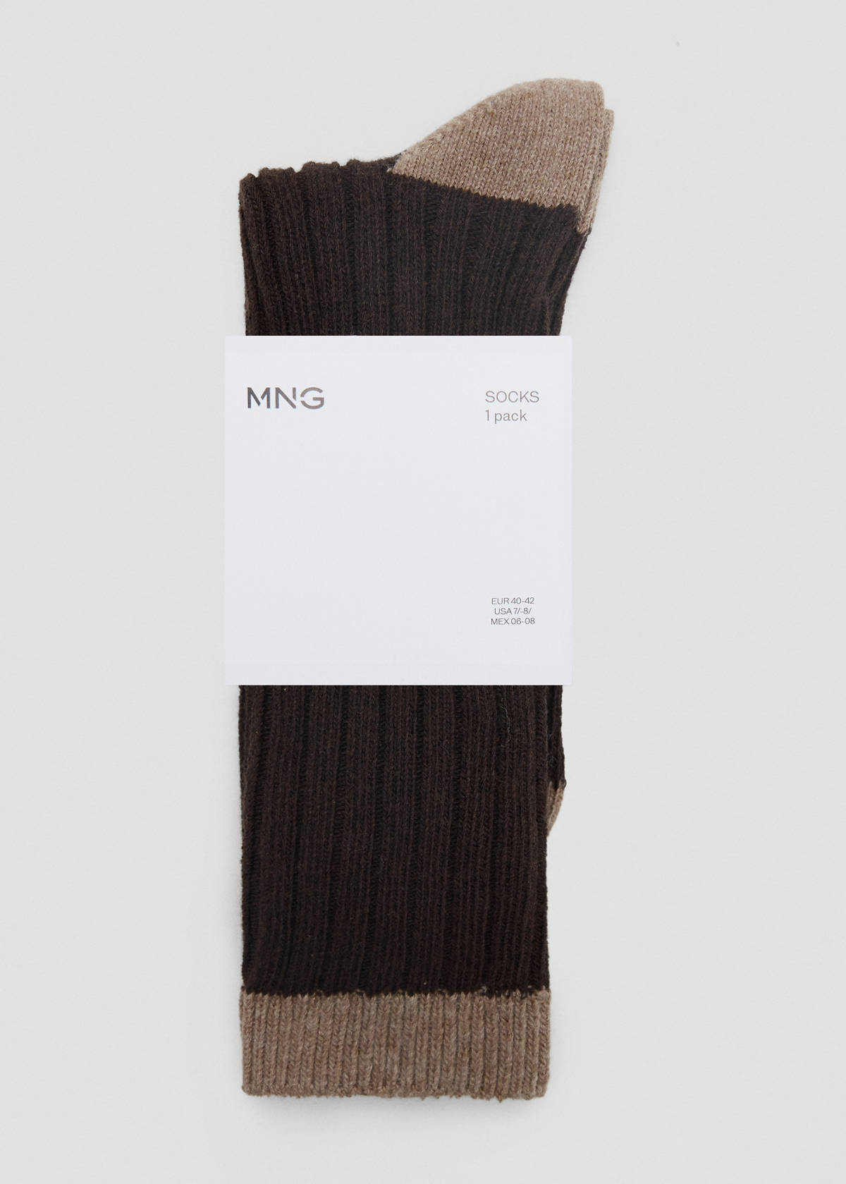 Two-colour cotton socks — Chocolate
