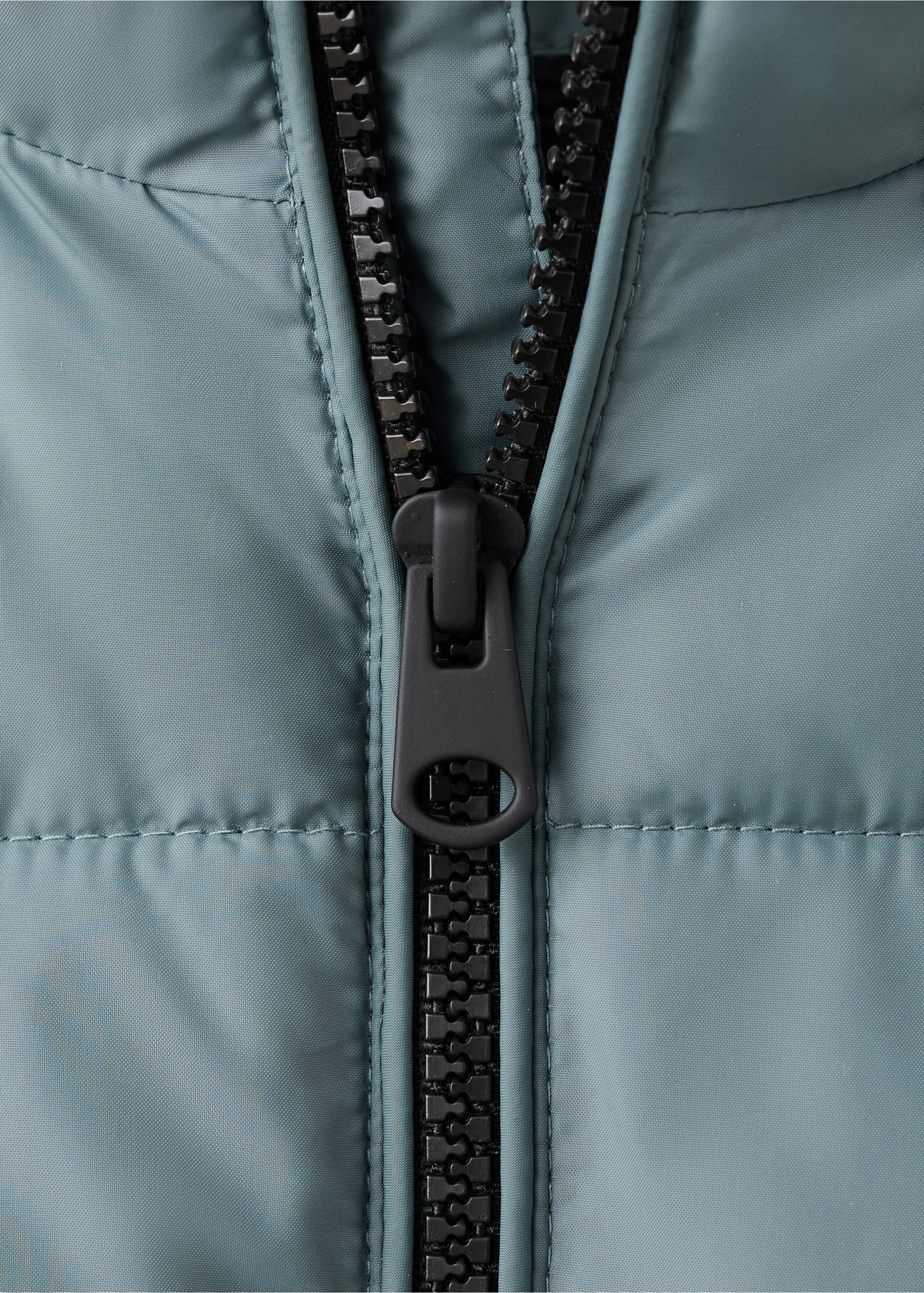 Anorak long matelassé capuche - Détail de l'article 8, Bleu pétrole. Ref: 37086720-00.