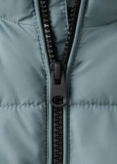 Long padded anorak with hood — Petrol Blue 4