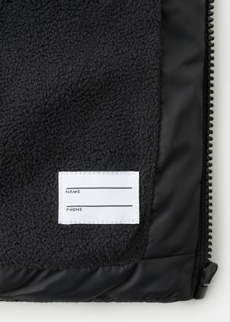 Long padded anorak with hood — Black