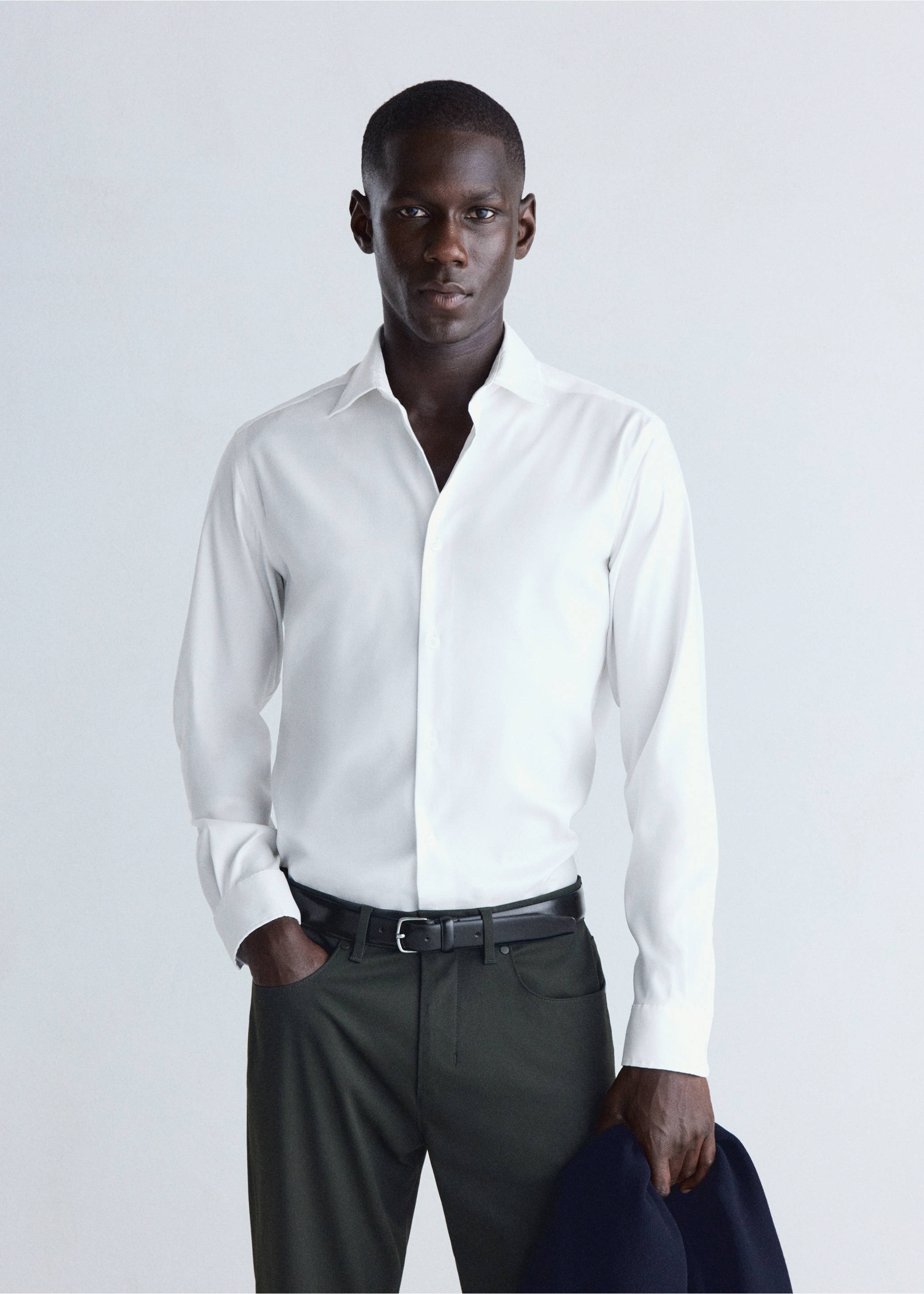 Shirt adana - Medium plane, White. Ref: 37086725-00.