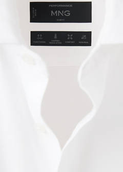Slim fit comfort stretch non-iron cotton shirt — White 8