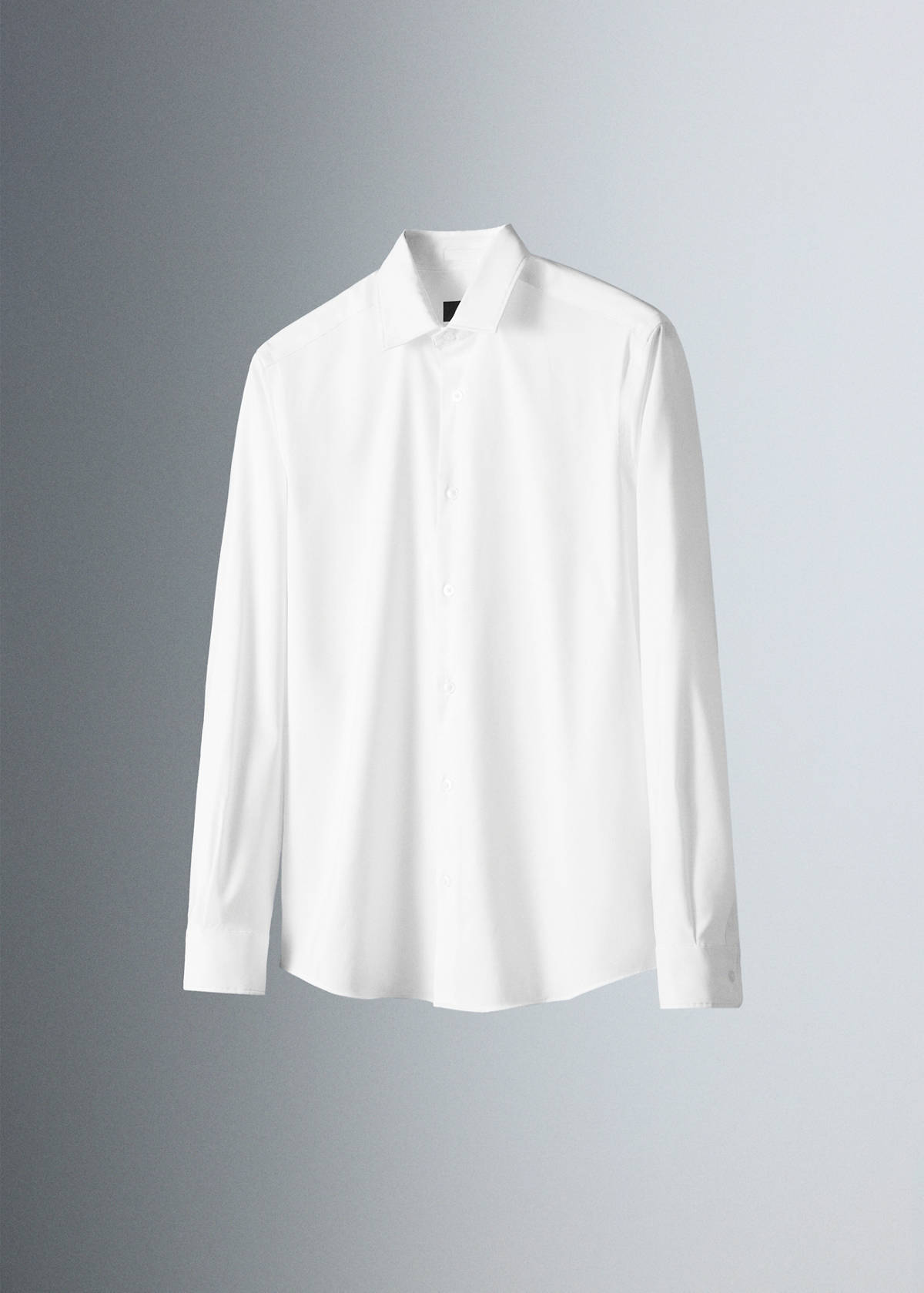 Slim fit comfort stretch non-iron cotton shirt — White