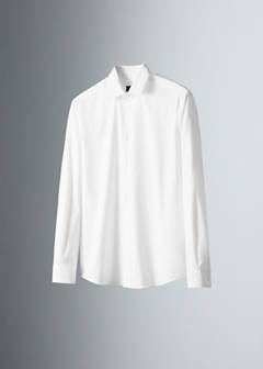 Slim fit comfort stretch non-iron cotton shirt — White 6