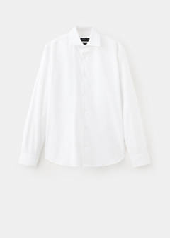 Slim fit comfort stretch non-iron cotton shirt — White 7