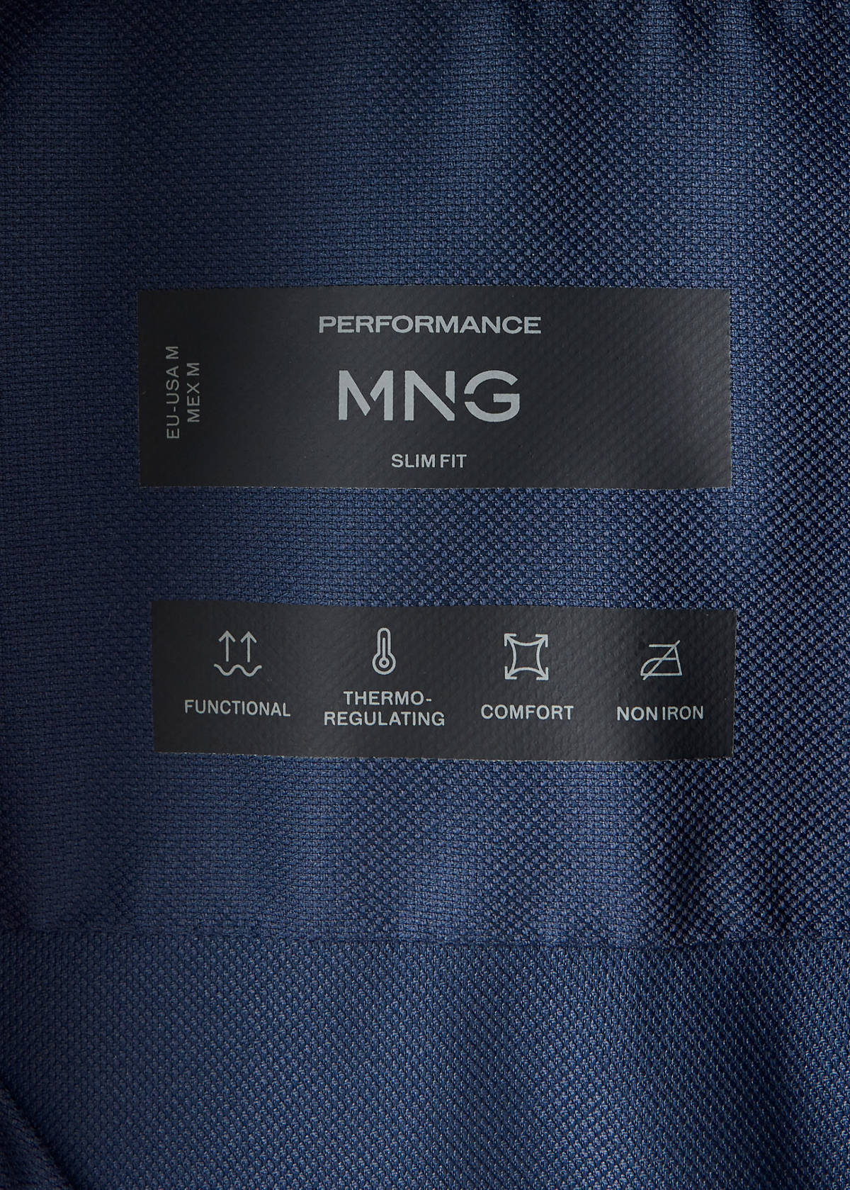 Slim fit comfort stretch non-iron cotton shirt — Ink Blue