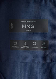 Slim fit comfort stretch non-iron cotton shirt — Ink Blue 9