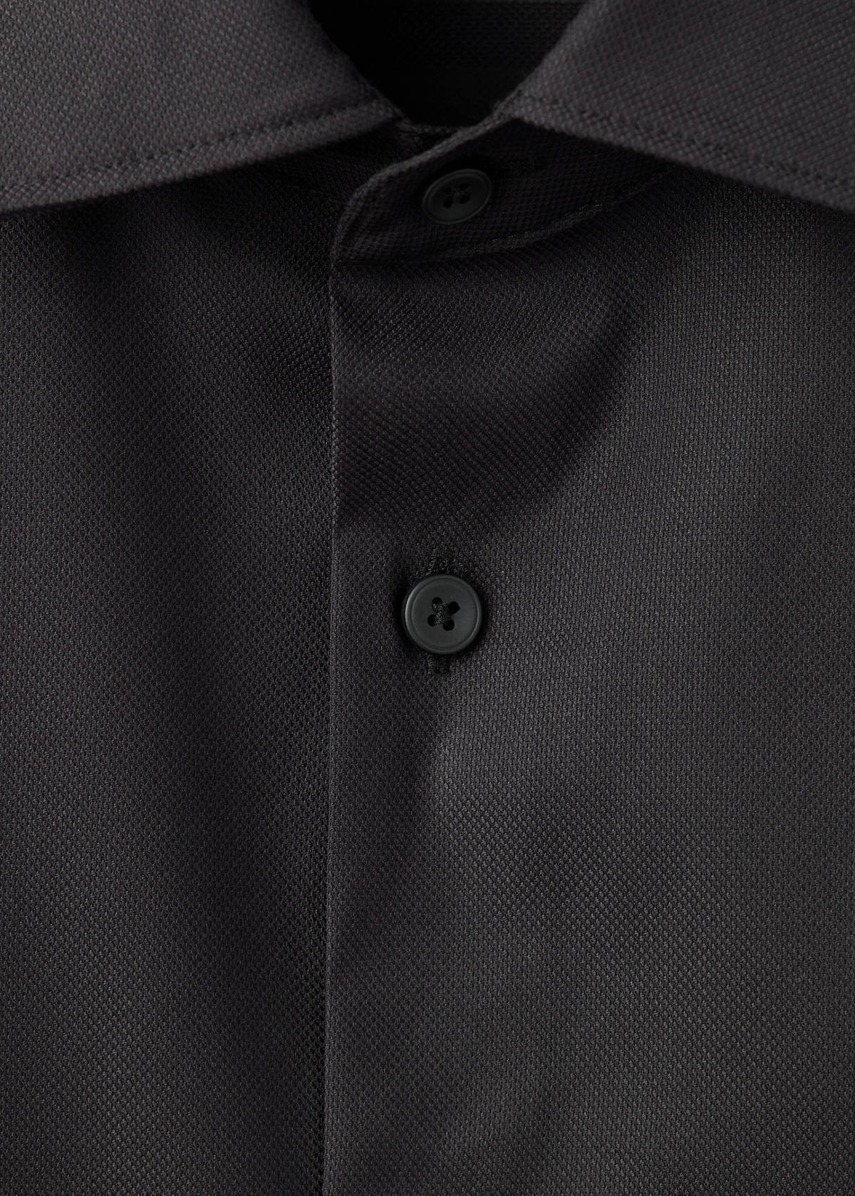 Slim fit comfort stretch non-iron cotton shirt — Black