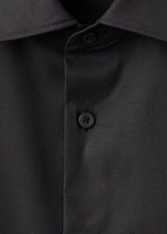 Slim fit comfort stretch non-iron cotton shirt — Black 8
