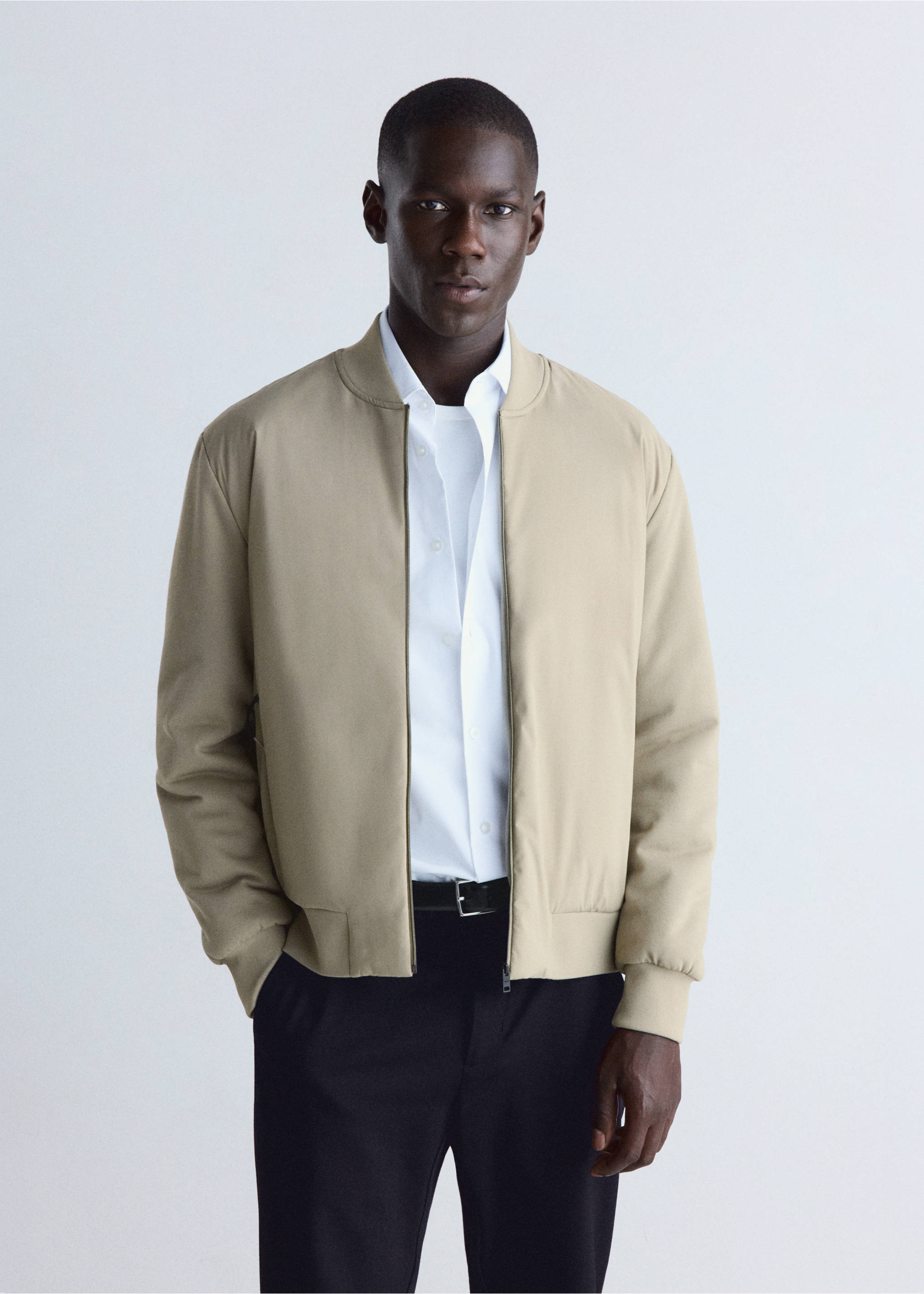 Thermolite®-filled bomber jacket - Medium plane, Medium Brown. Ref: 37086726-00.