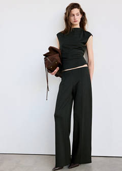 Straight checked trousers — Green 2