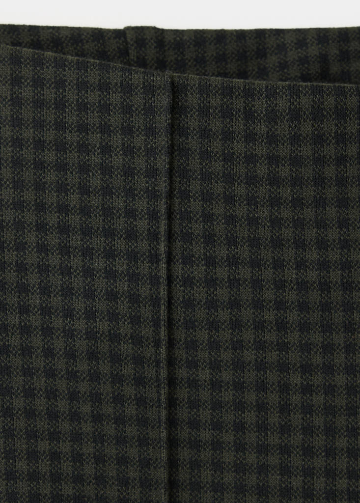 Straight checked trousers — Green
