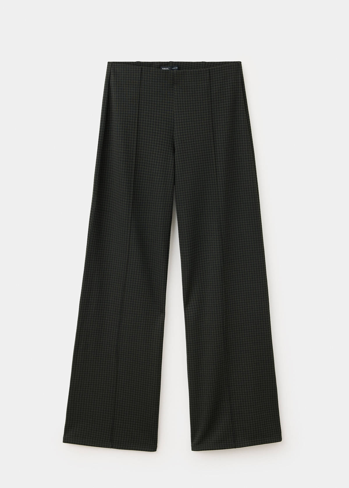 Straight checked trousers — Green