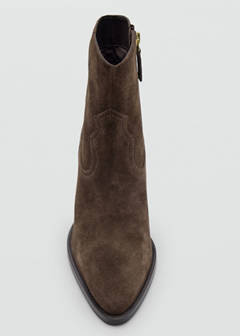 Suede ankle boots with pointed toe — Chocolate 4