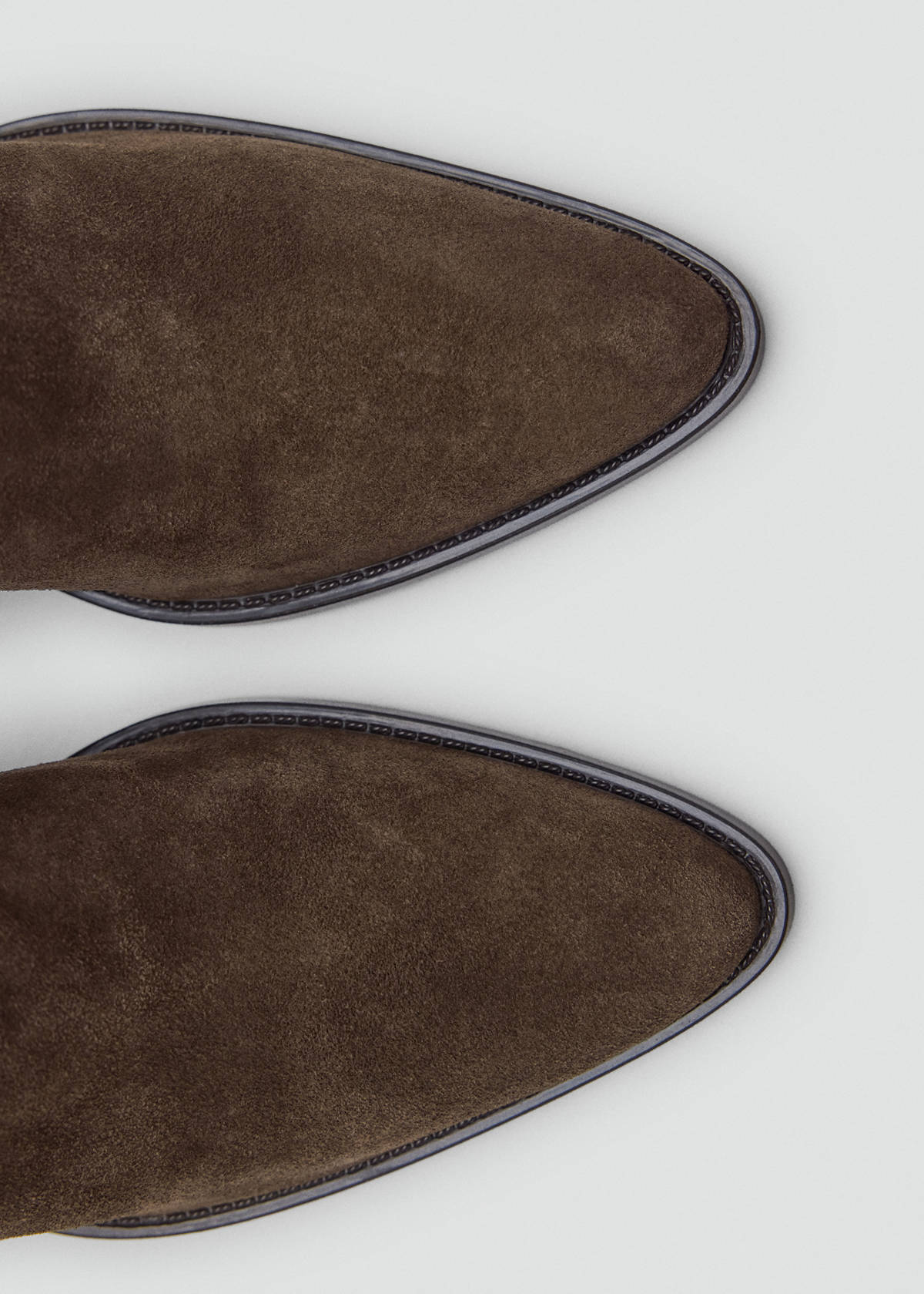 Suede ankle boots with pointed toe — Chocolate