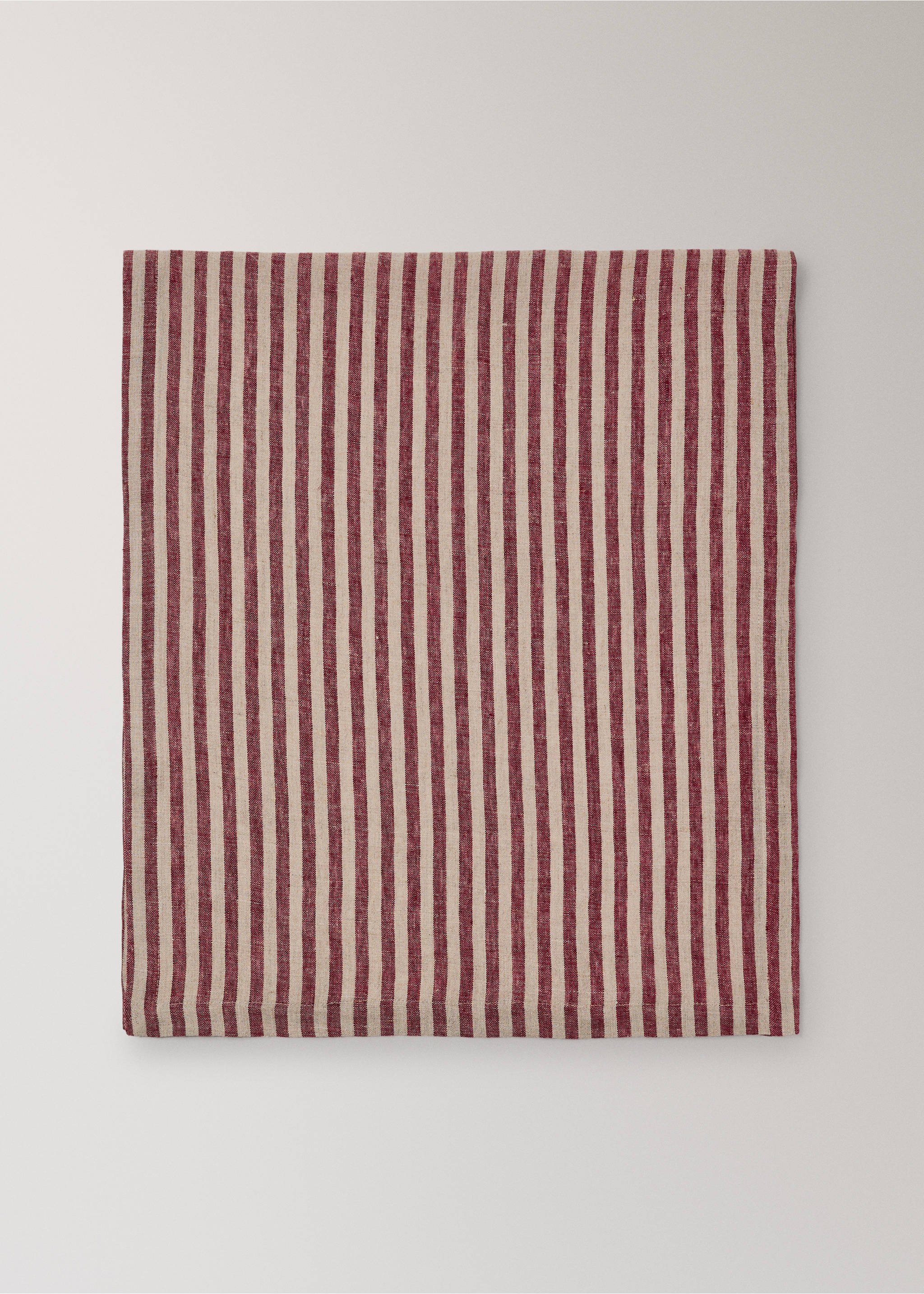 Red and beige striped table runner., Red. Ref: 37086732-00.