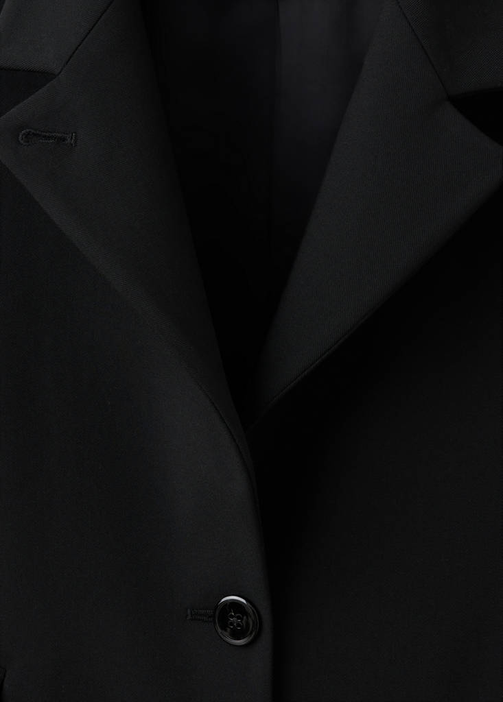 Straight-cut blazer with a high neck — Black