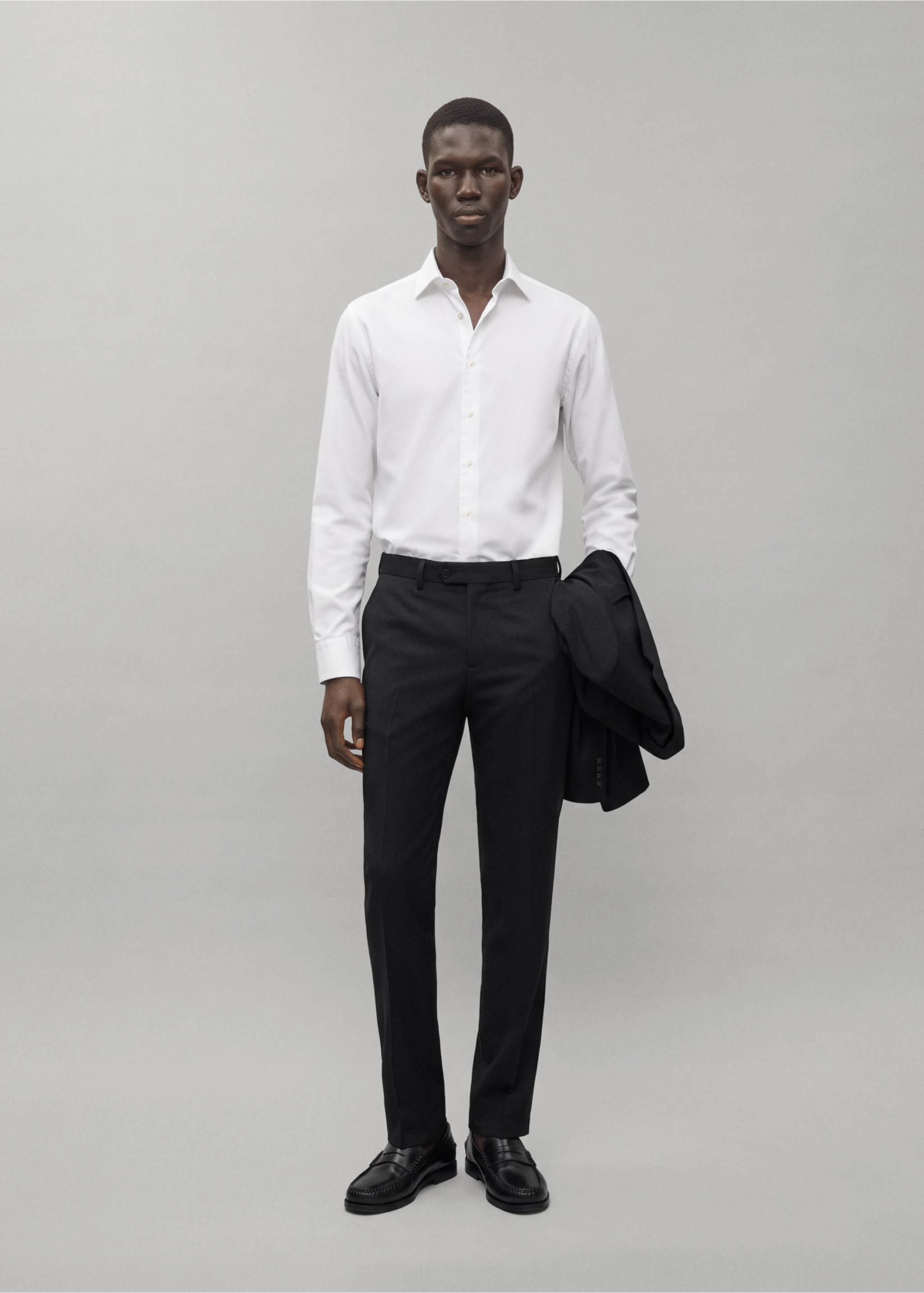 Straight suit trousers - General plane, Black. Ref: 37086736-00.