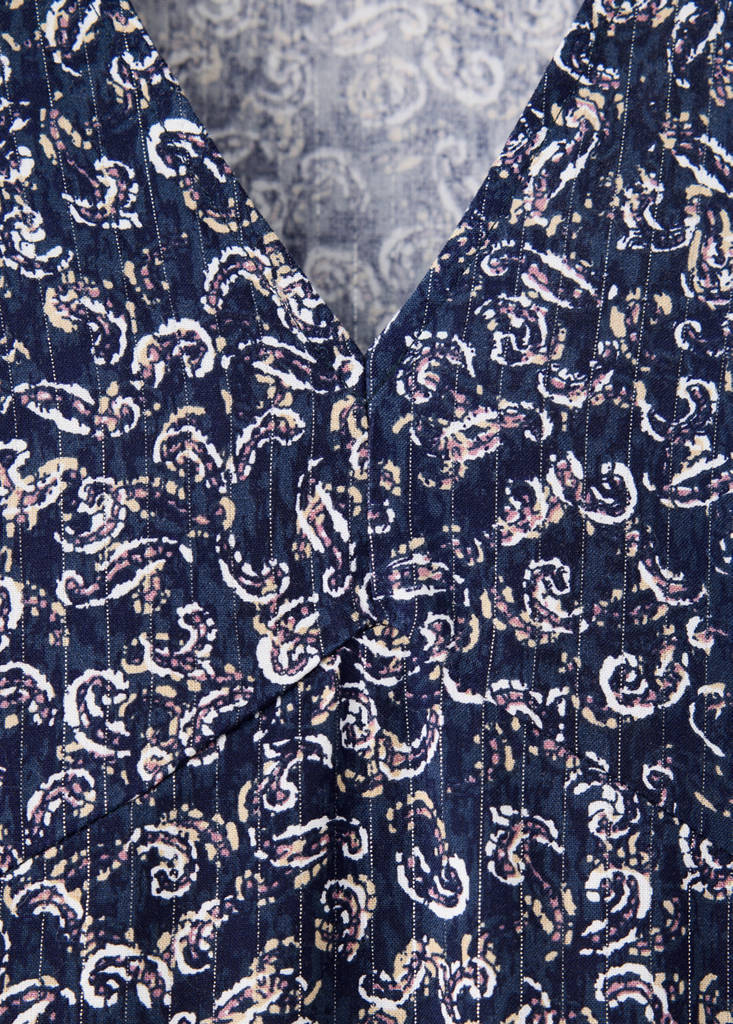 Long paisley-print dress — Navy