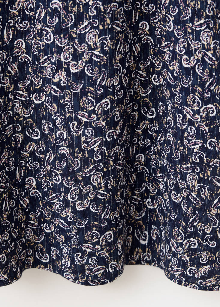 Long paisley-print dress — Navy