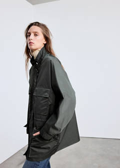 Turtleneck parka with pockets — Grey 1