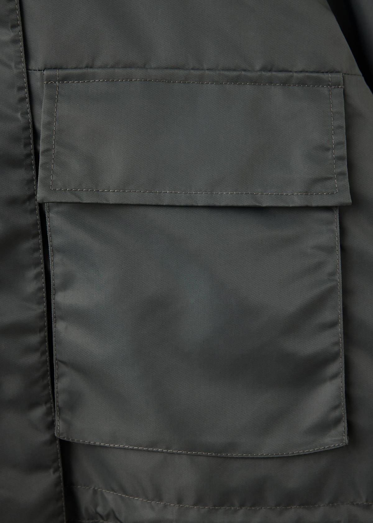 Turtleneck parka with pockets — Grey