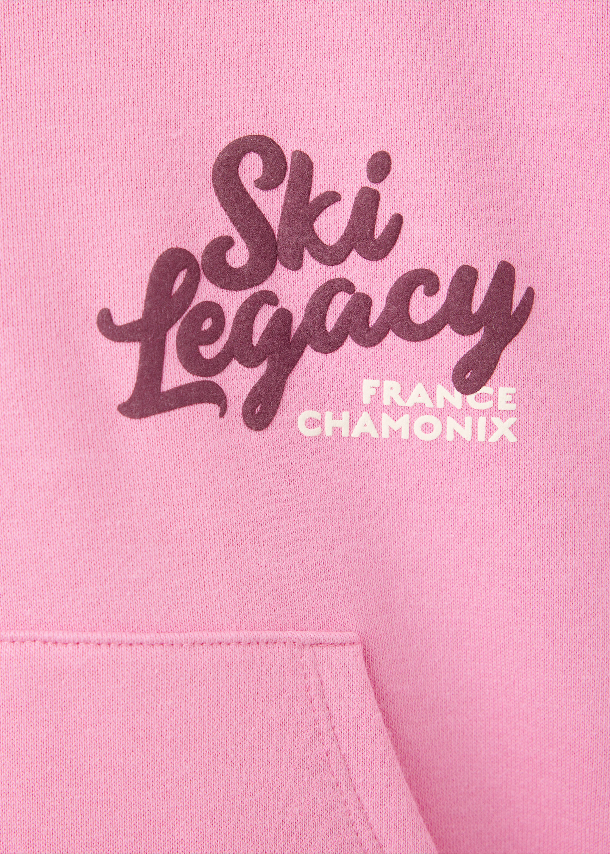 Printed hoodie with print - Details of the article 8, Neon Pink. Ref: 37086744-00.