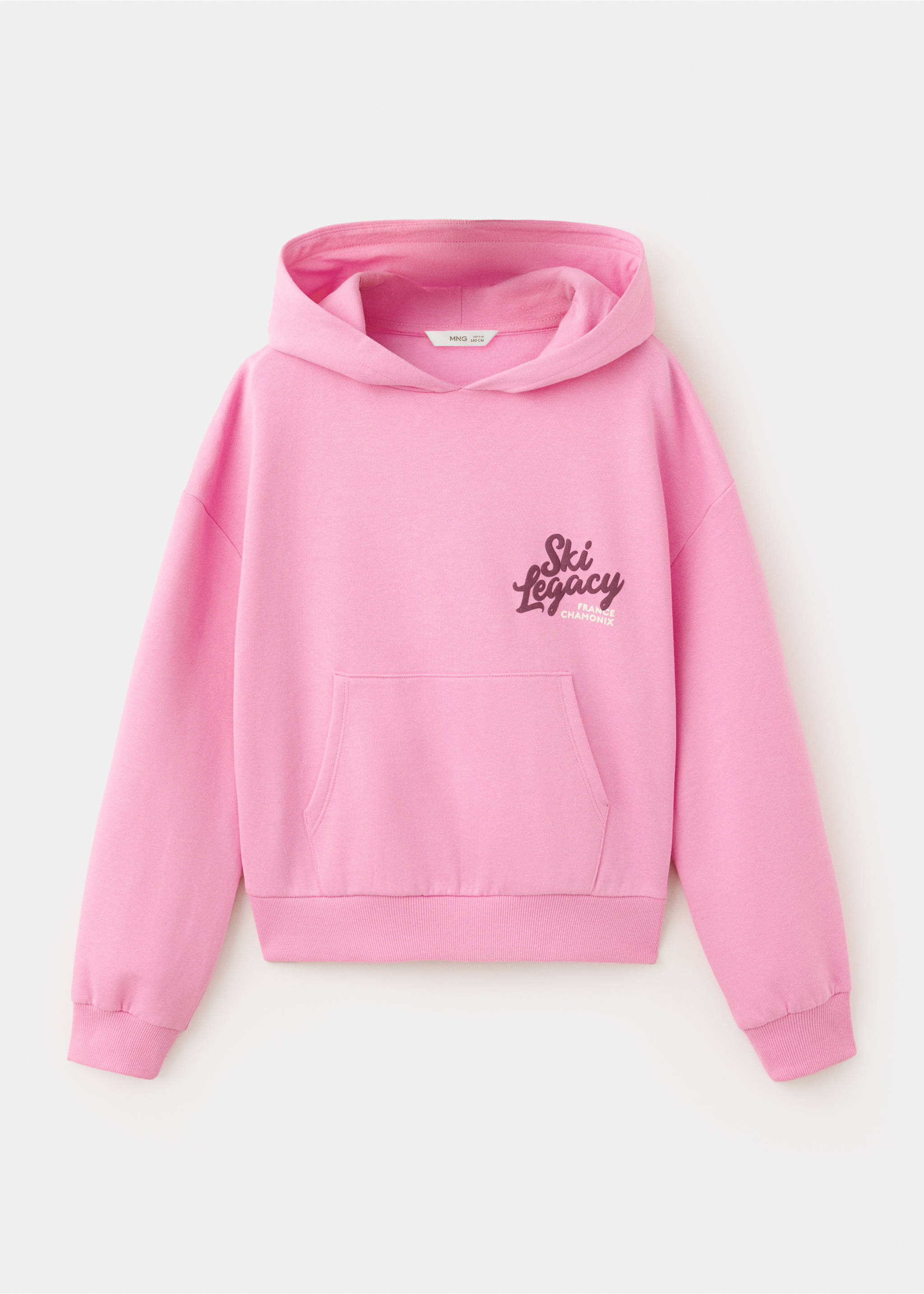 Printed hoodie with print - Article without model, Neon Pink. Ref: 37086744-00.