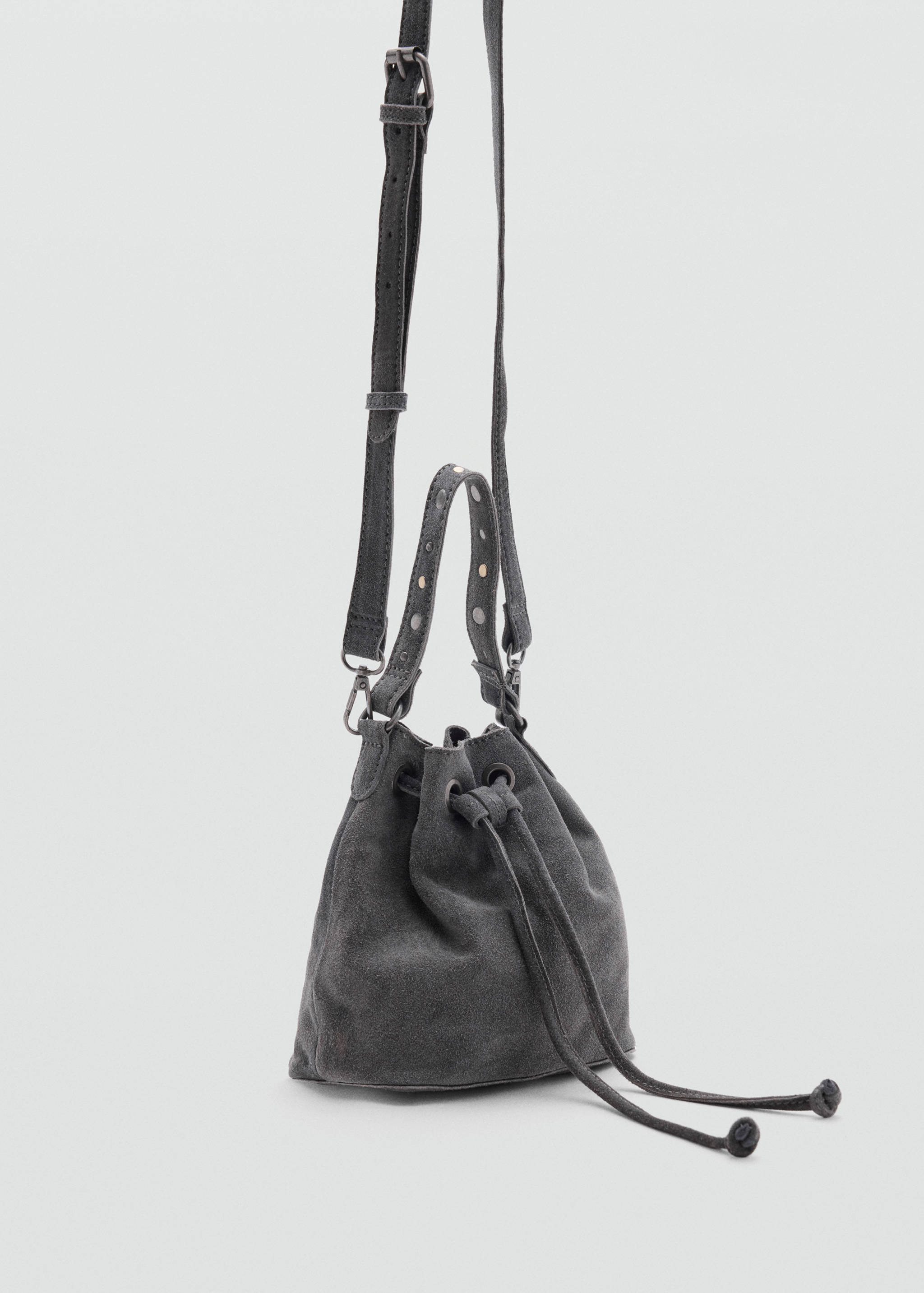 Suede drawstring bag - Medium plane