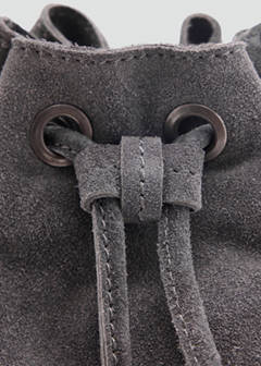 Suede drawstring bag — Grey 4
