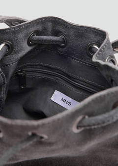 Suede drawstring bag — Grey 5