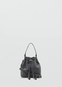 Suede drawstring bag — Grey 1