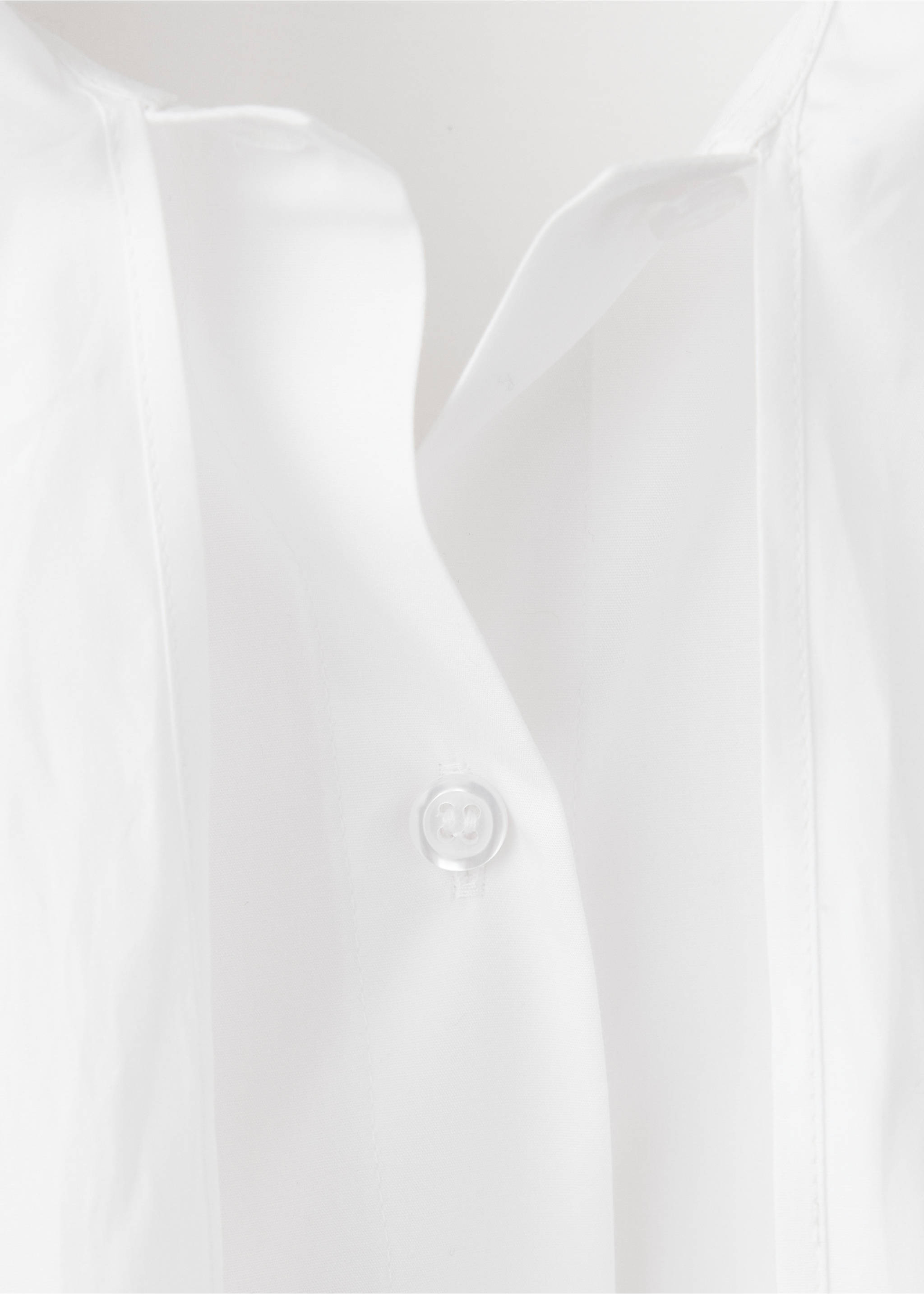 Cotton blouse with tie-neck - Details of the article 8, Off White. Ref: 37086746-00.