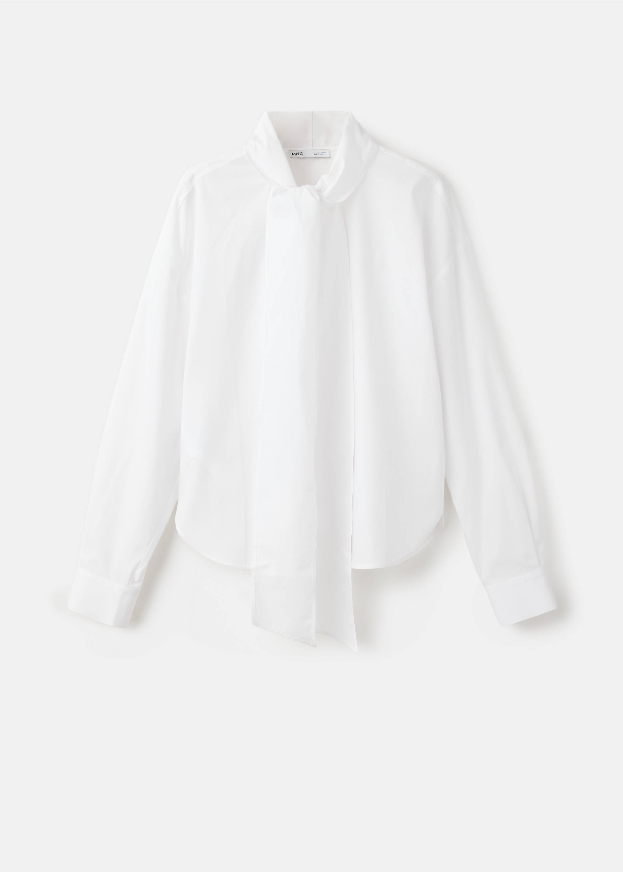 Cotton blouse with tie-neck - Article without model, Off White. Ref: 37086746-00.