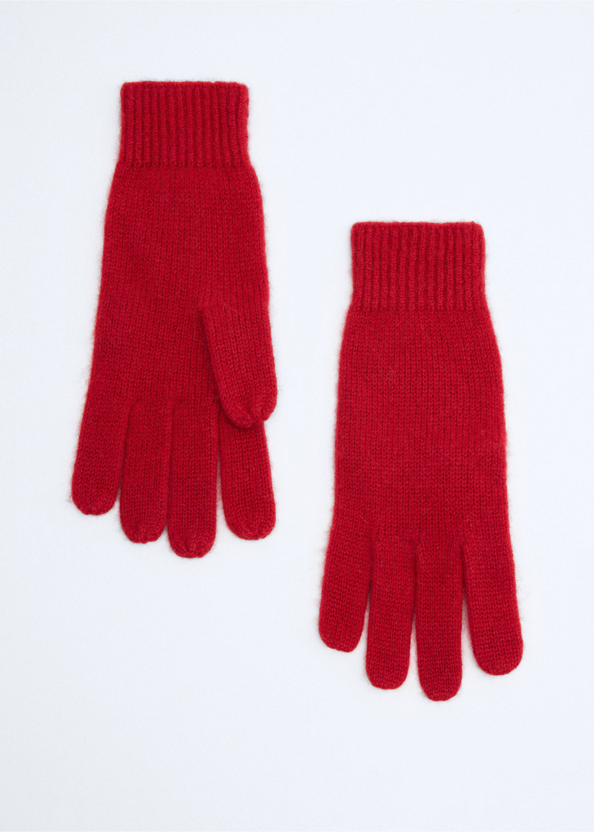100% Cashmere gloves - Article without model, Red. Ref: 37087114-00.