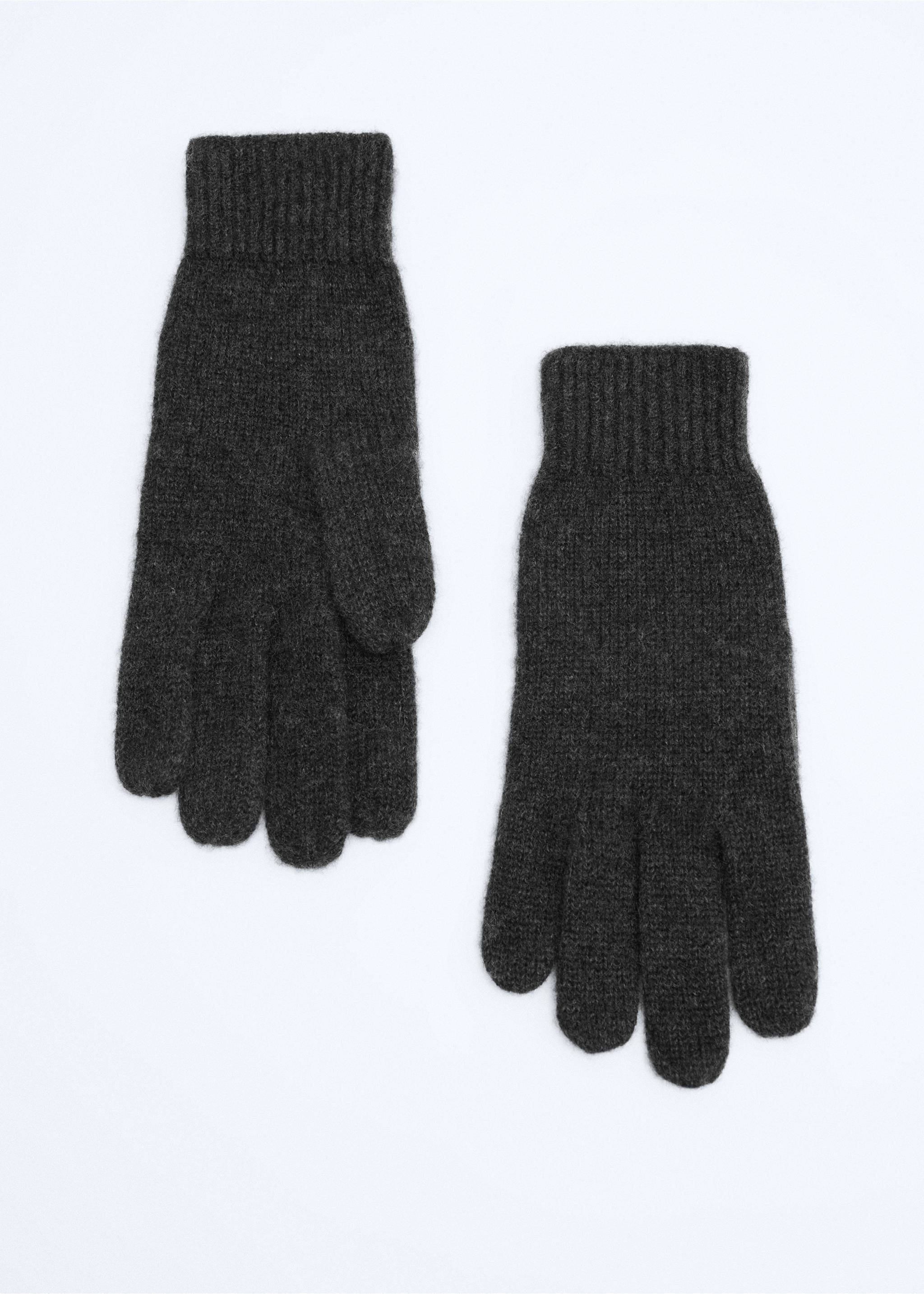 100% Cashmere gloves - Article without model, Charcoal. Ref: 37087114-00.