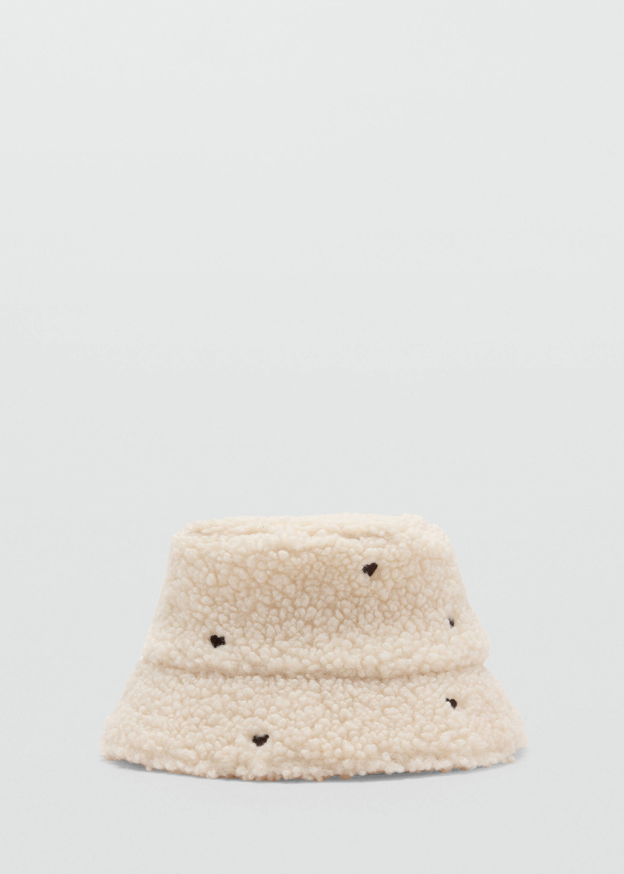 Sheepskin hat with embroidered details - Article without model