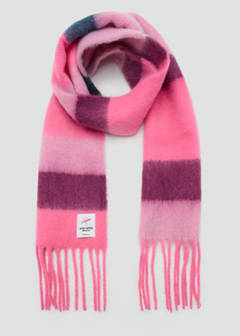 Combined-knit scarf — Pink 3