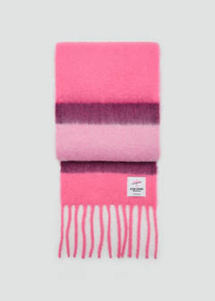 Combined-knit scarf — Pink 1
