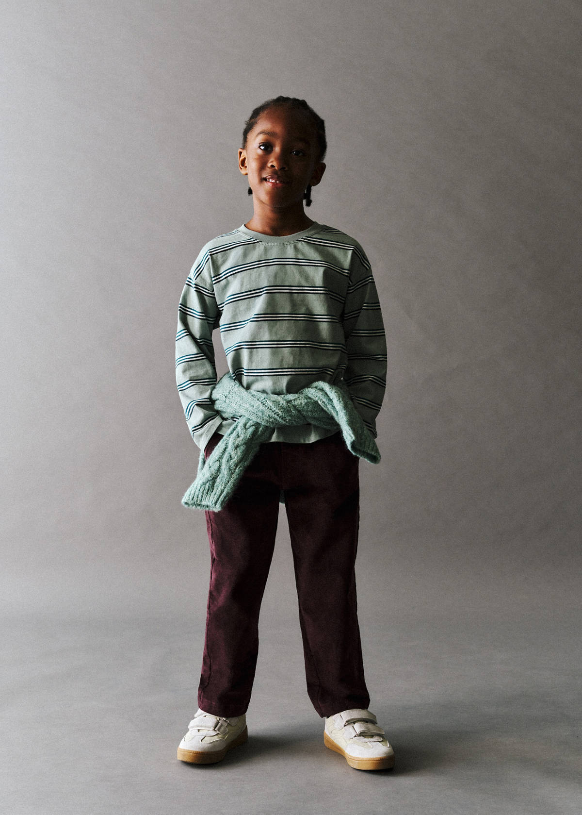 Straight-leg cotton trousers — Maroon