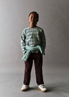Straight-leg cotton trousers — Maroon 1