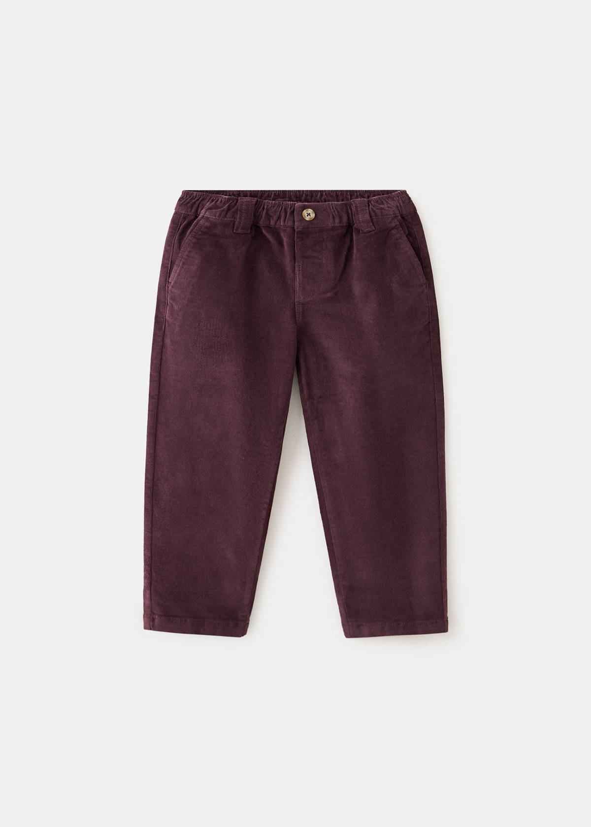 Straight-leg cotton trousers — Maroon