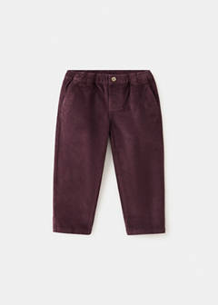 Straight-leg cotton trousers — Maroon 2