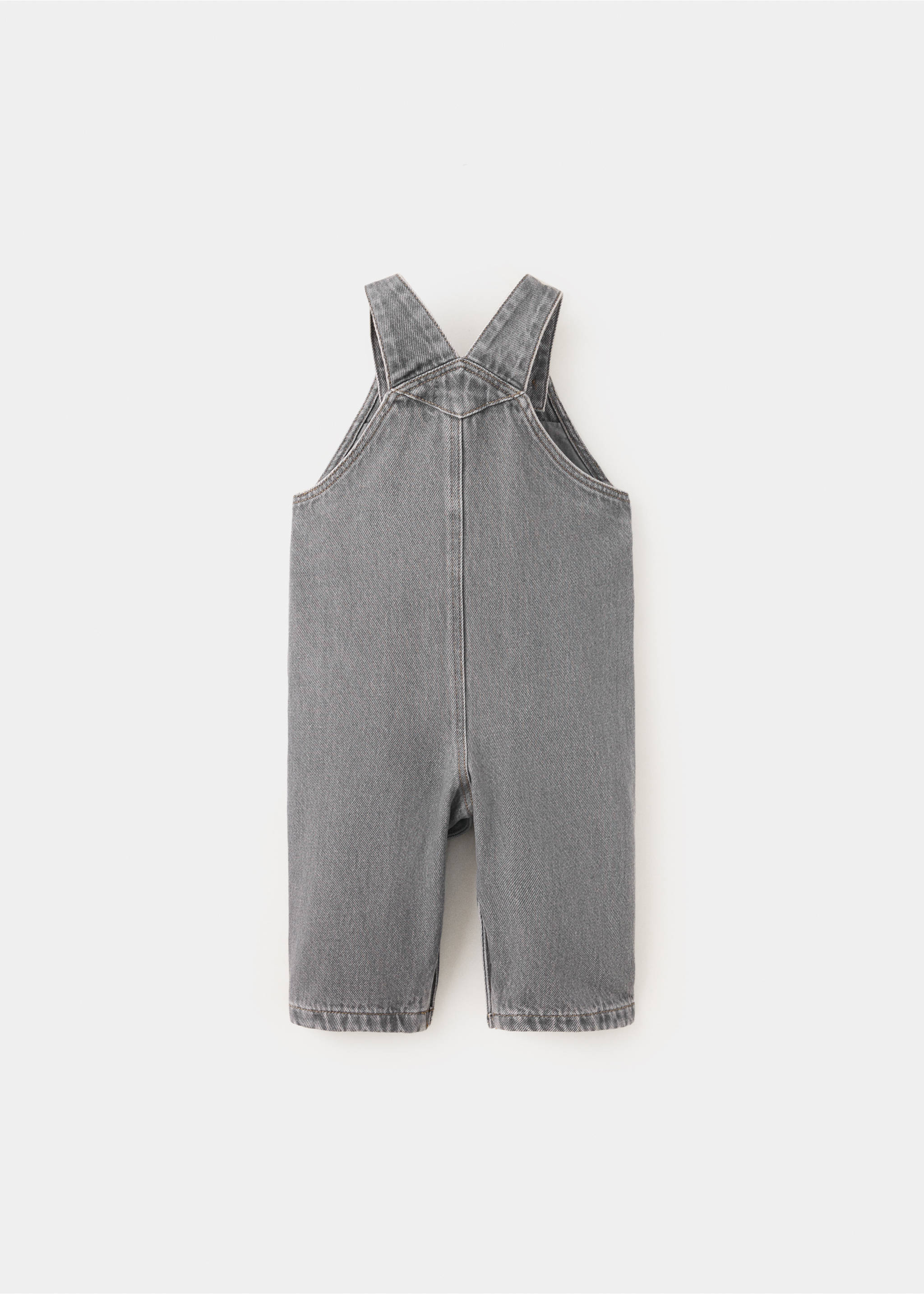 Salopette en jean boutons - Verso de l’article, Gris denim. Ref: 37087126-00.
